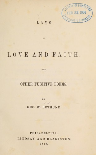 Lays of love and faith