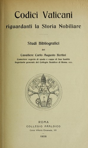 Codici Vaticani riguardanti la storia nobilaire
