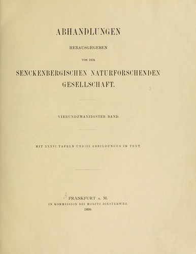 Abhandlungen der Senckenbergischen Naturforschenden Gesellschaft