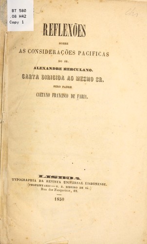 Reflexões sobre as Considerações pacificas do sr