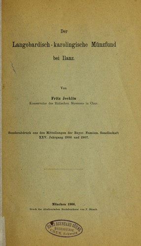 Der langobardisch-karolingische Münzfund bei Ilanz