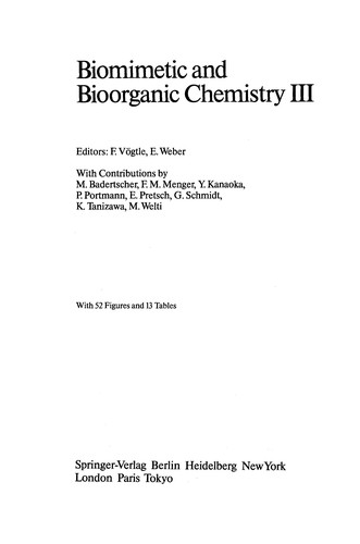 Biomimetic & Biooorganic Chem 3 (Topics in Current Chemistry, Vol 136)