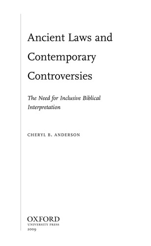 Biblical laws and contemporary controversies