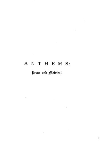 Book of Anthems: For Use in Public Worship