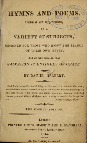 Hymns and poems, doctrinal and experimental, on a variety of subjects