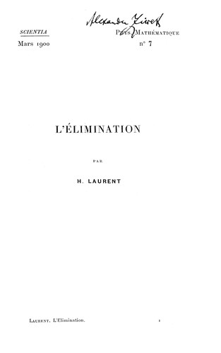 L' élimination