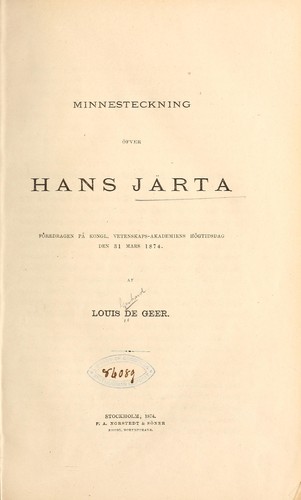 Minnesteckning öfver Hans Järta