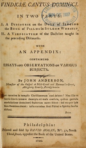 Vindiciae cantus Dominici