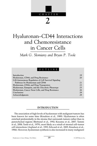 Hyaluronan in cancer biology