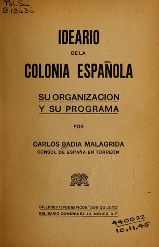 Ideario de la colonia española
