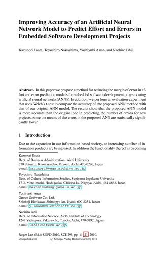 Software engineering, artificial intelligence, networking and parallel/distributed computing 2010