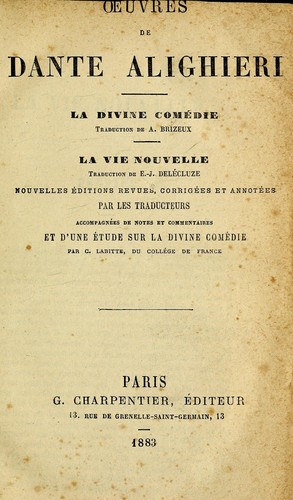 Oeuvres de Dante Alighieri