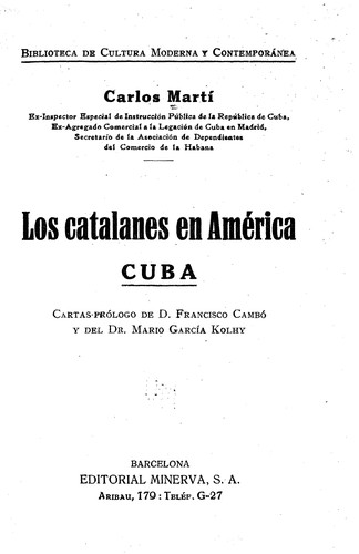 Los catalanes en América : Cuba