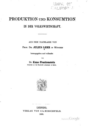 Produktion und Konsumtion