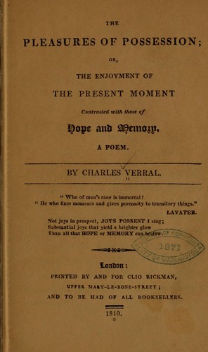 The pleasures of possession