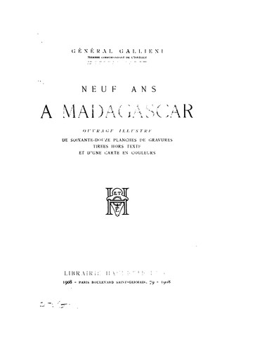 Neuf ans a Madagascar