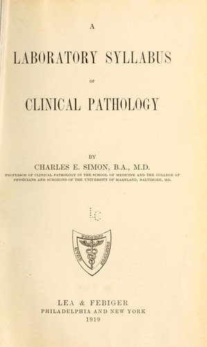 A laboratory syllabus of clinical pathology
