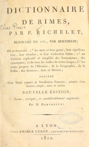 Dictionnaire de rimes