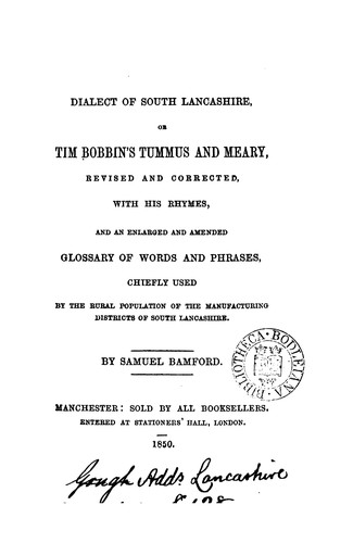 The dialect of South Lancashire