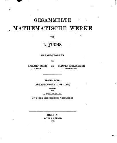 Gesammelte mathematische Werke