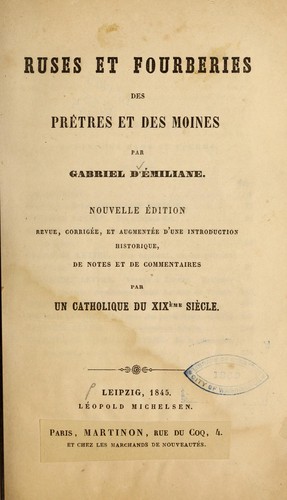 Ruses et fourberies des prêtres et des moines...
