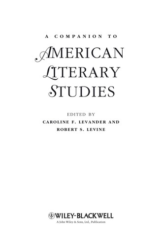 Companion to American literary studies