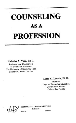 Counseling as a profession
