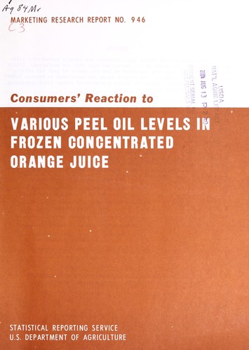 Consumers' reaction to various peel oil levels in frozen concentrated orange juice