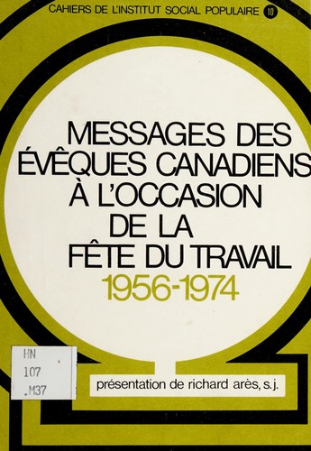 Messages des évêques canadiens à l'occasion de la Fête du travail (1956-1974)