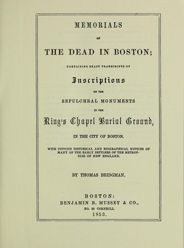 Memorials of the dead in Boston