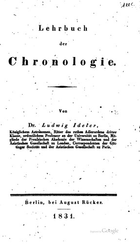 Lehrbuch der Chronologie