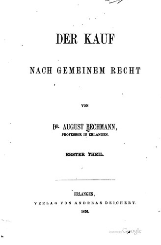Der kauf nach gemeinem recht