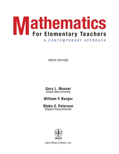 Mathematics for elementary teachers
