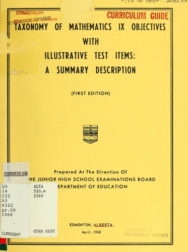 Taxonomy of mathematics IX objectives with illustrative test items