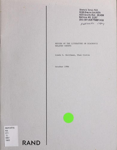 Review of the literature on diagnosis related groups