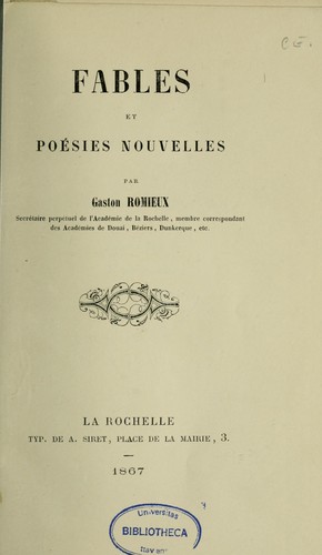 Fables et poésies nouvelles