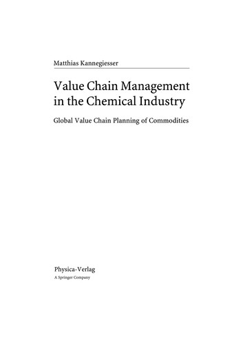 Value Chain Management in the Chemical Industry