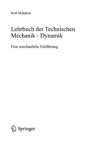 Lehrbuch der technischen Mechanik - Dynamik