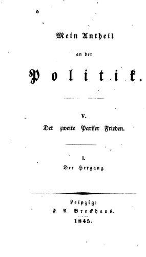 Mein Antheil an der Politik