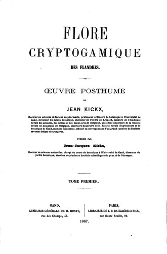 Flore cryptogamique des Flandres