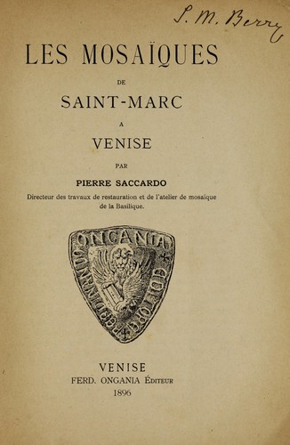 Les mosai ques de Saint-Marc a   Venise