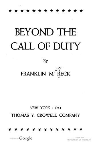 Beyond the call of duty