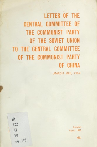 Letter of the Central Committee of the Communist Party of the Soviet Union to the Central Committee of the Communist Party of China, March 30th, 1063