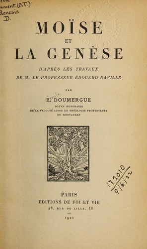 Moïse et la Genèse