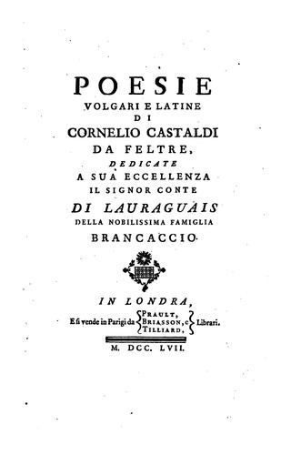 Poesie volgari e latine di Cornelio Castaldi da Feltre