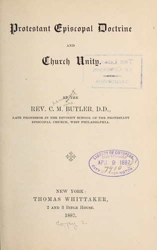 Protestant Episcopal doctrine and church unity