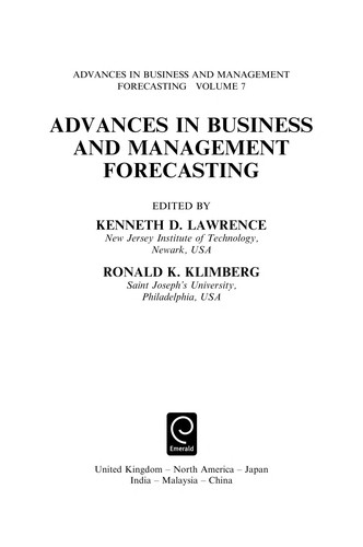 Advances in business and management forecasting