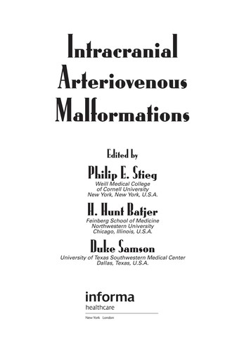 Intracranial arteriovenous malformations