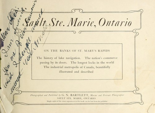 Sault Ste. Marie on the banks of St. Mary's rapids