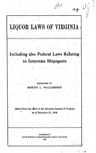 Liquor laws of Virginia